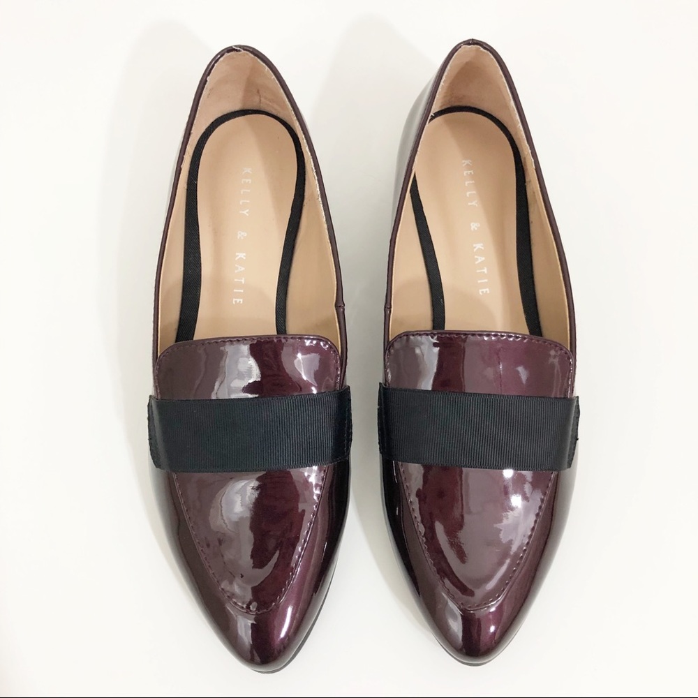 Kelly & Katie | Maroon Dotty Loafers